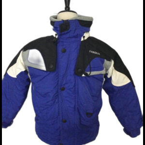 Tryolia Coat Jacket Boys Size Small Color Blue Black White Hooded Winter Coat